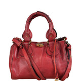 Chloe Red Leather Paddington Medium Satchel Two-Way Bag
