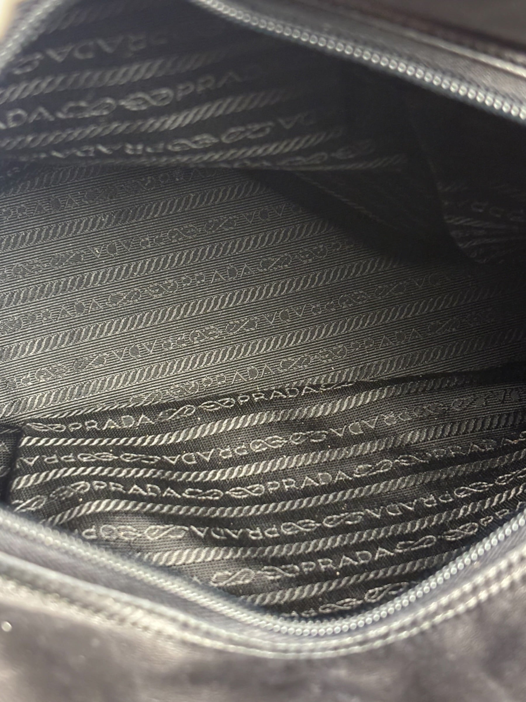 Prada Vintage Black Leather Tote Bag