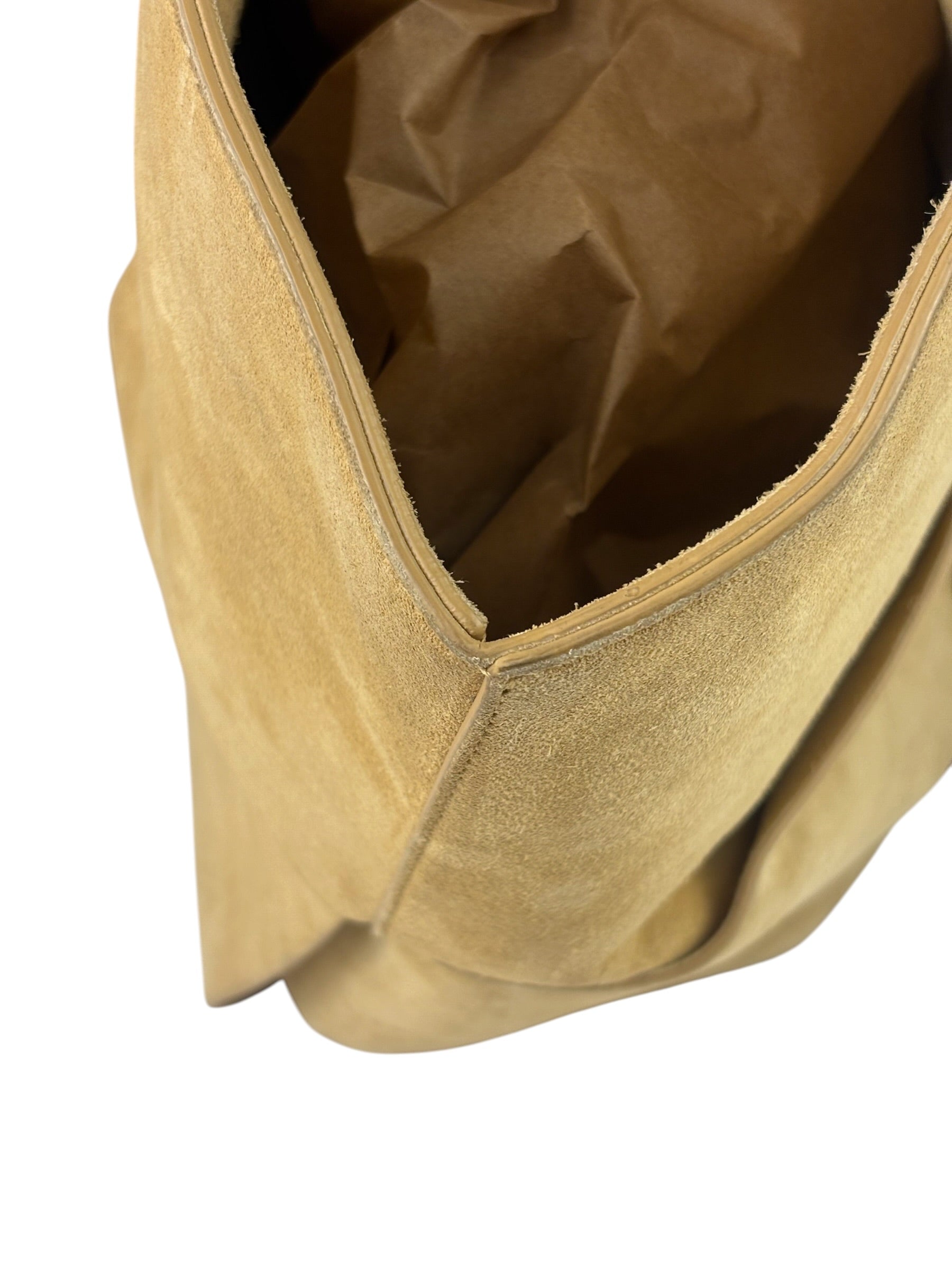 Bottega Veneta Beige Suede/Leather Trim Intrecciato Flower Basket Tote