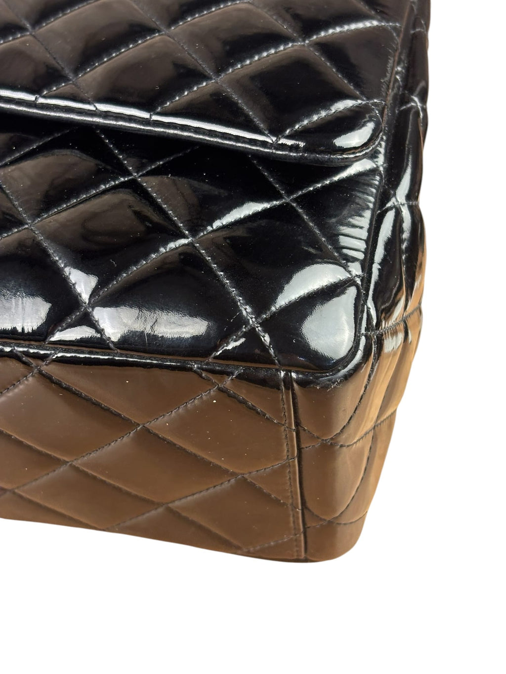 Chanel Black Patent Quilted Large Flap 2009