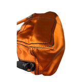 Prada Orange Satin Double Pocket Satchel Shoulder Bag