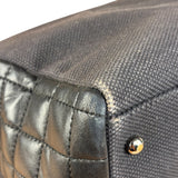 Chanel Vintage Canvas & Leather Chocolate Bar Fold-Over Tote Bag