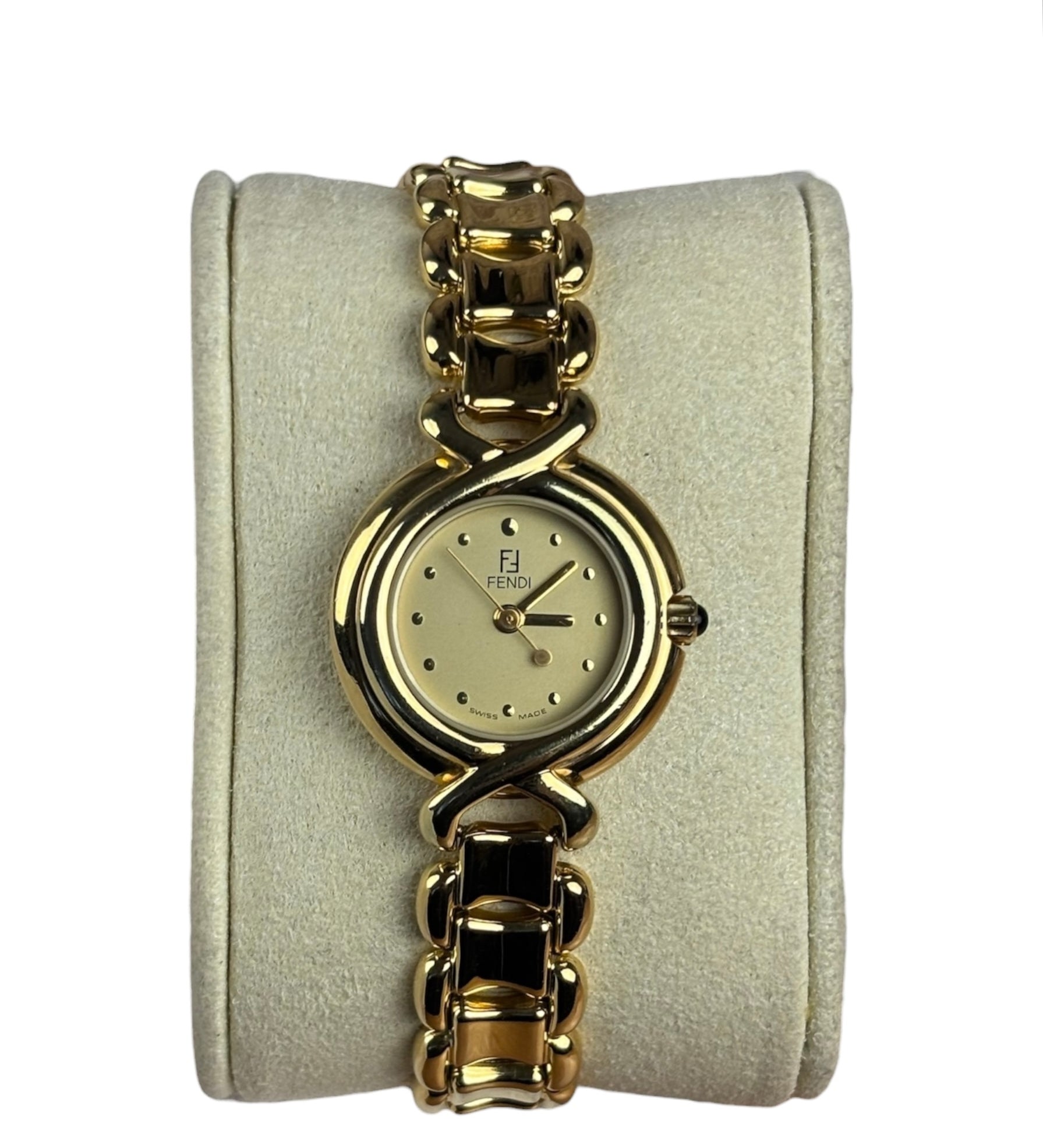 Fendi 700L Champagne Dot Dial Gold Plate