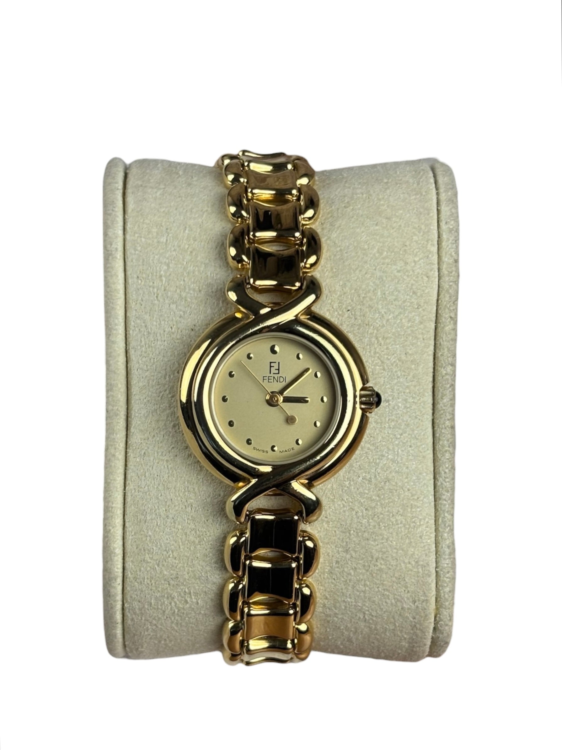 Fendi 700L Champagne Dot Dial Gold Plate
