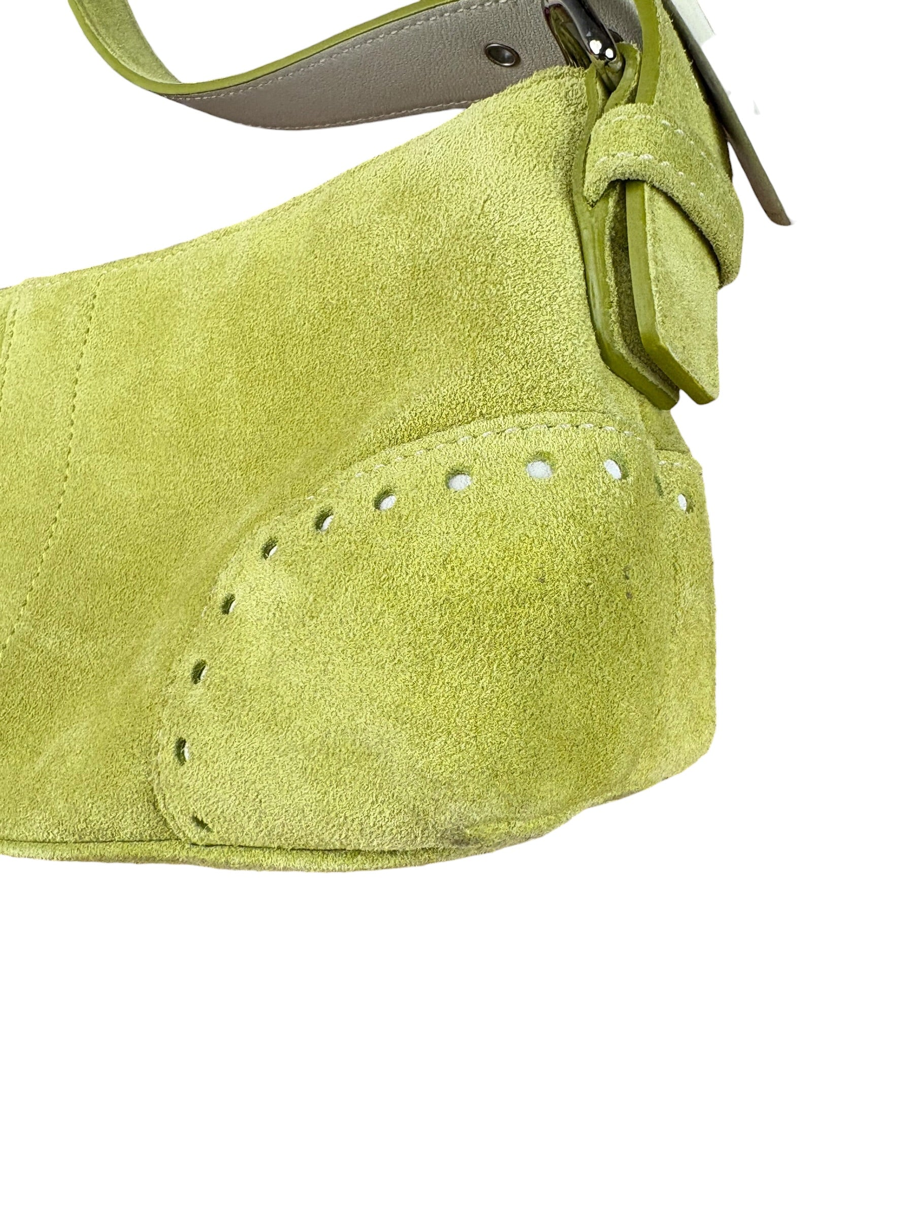 Coach Vintage Green Suede Shoulder Bag