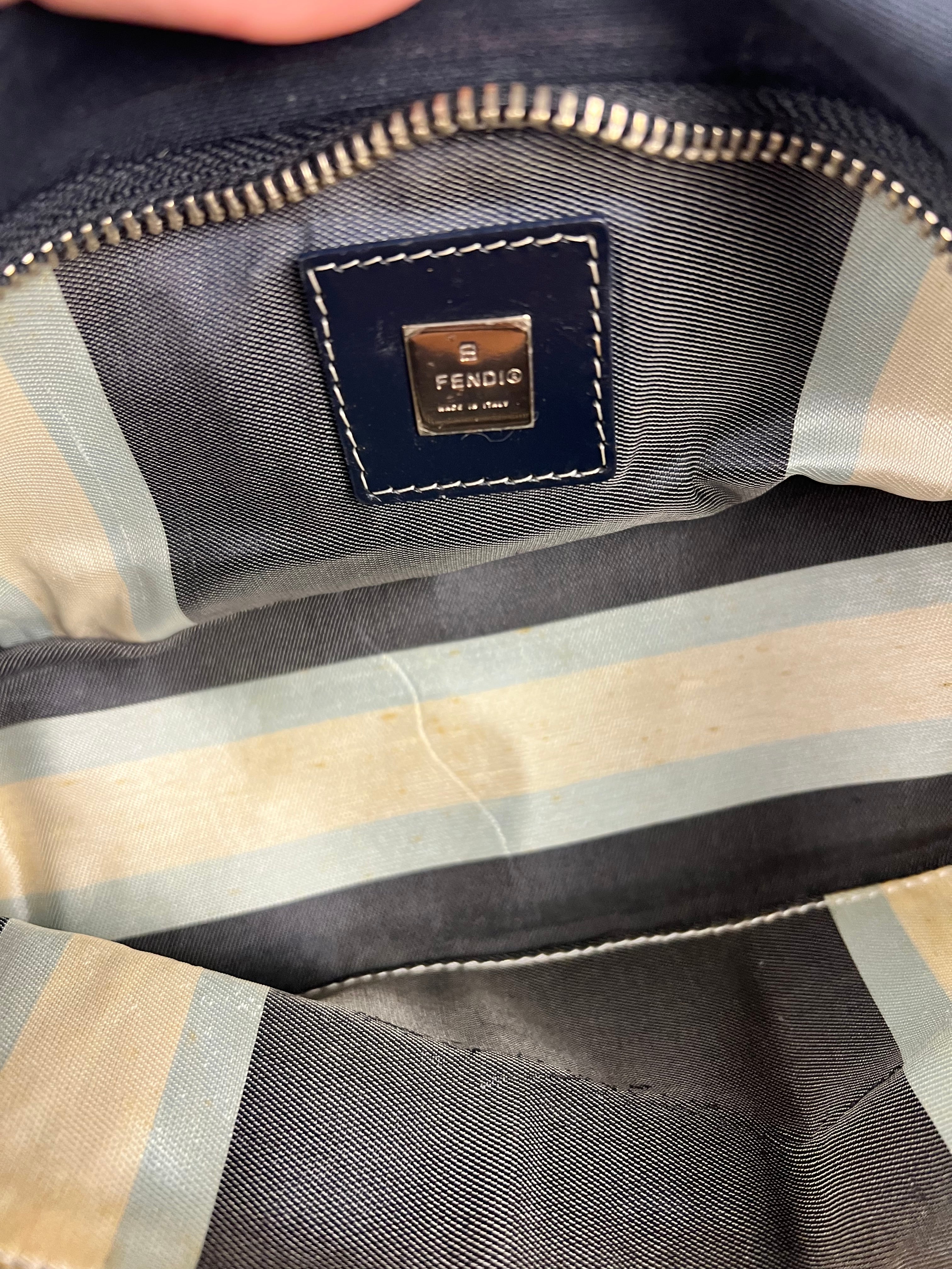 Fendi Vintage Navy Wave Buckle Pochette