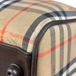 Burberry Leather House Check Boston Duffle Bag