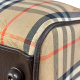 Burberry Leather House Check Boston Duffle Bag