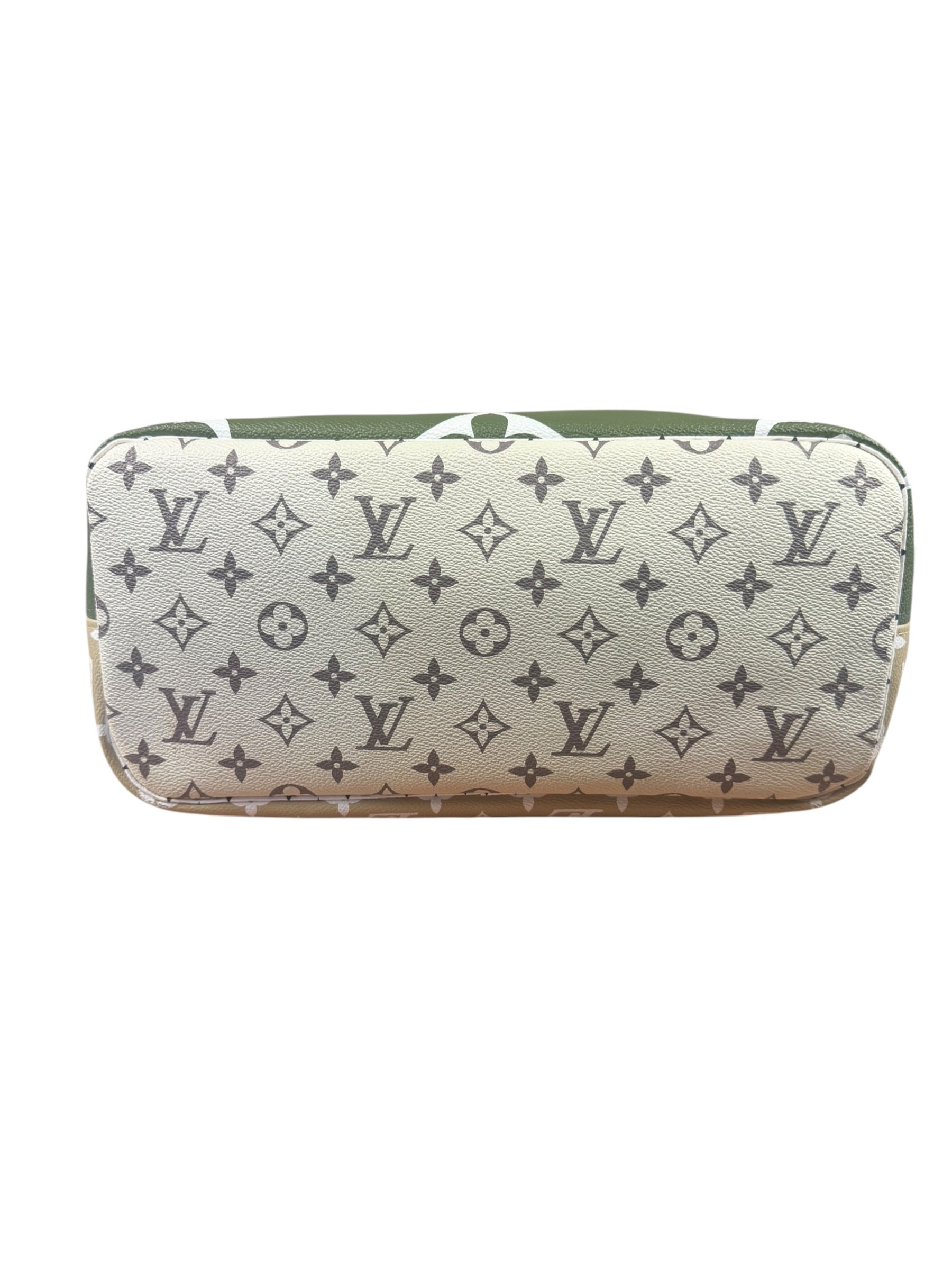 Louis Vuitton Olive Green/Beige Monogram Giant Neverfull MM