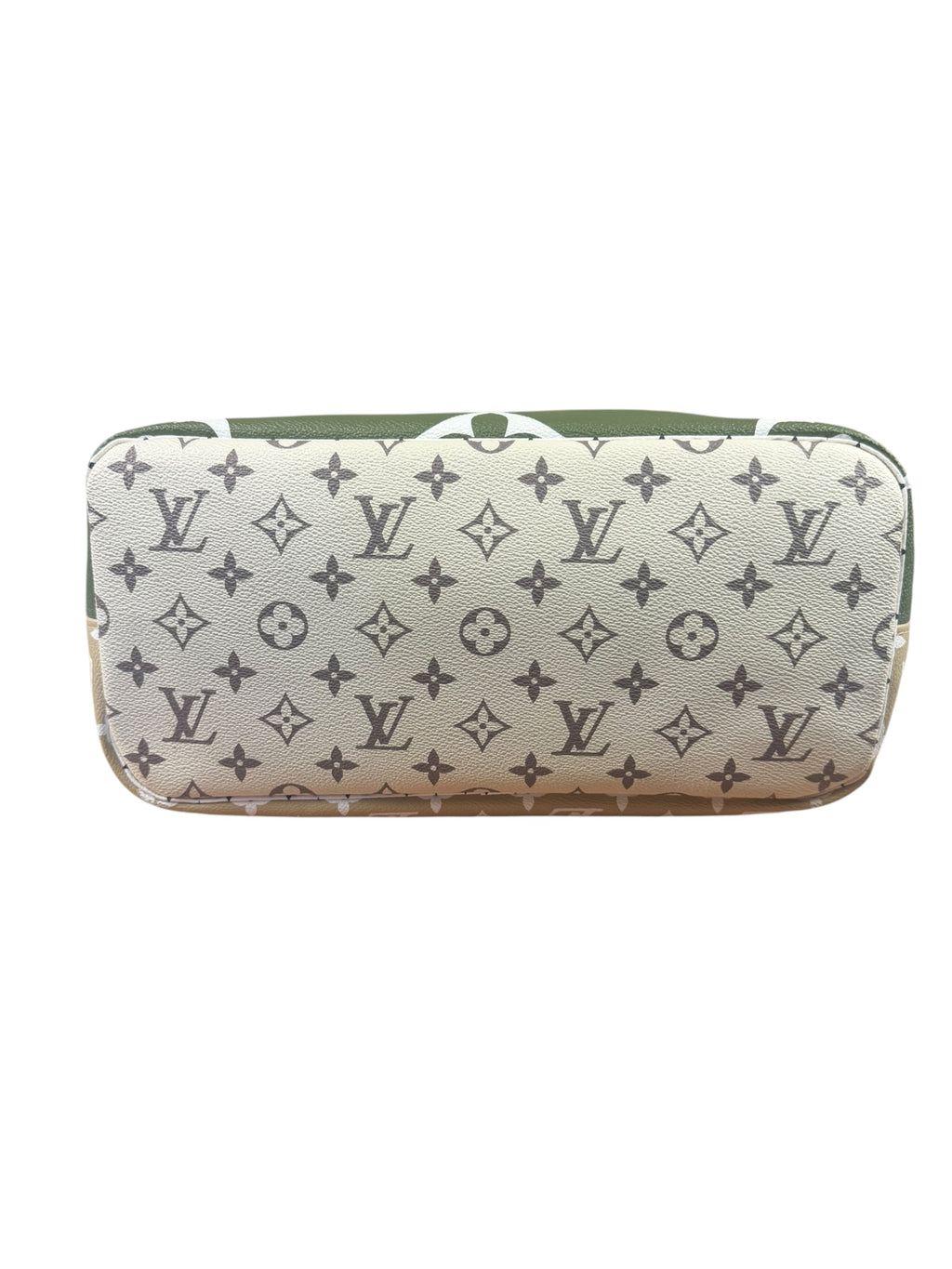 Louis Vuitton Olive Green/Beige Monogram Giant Neverfull MM