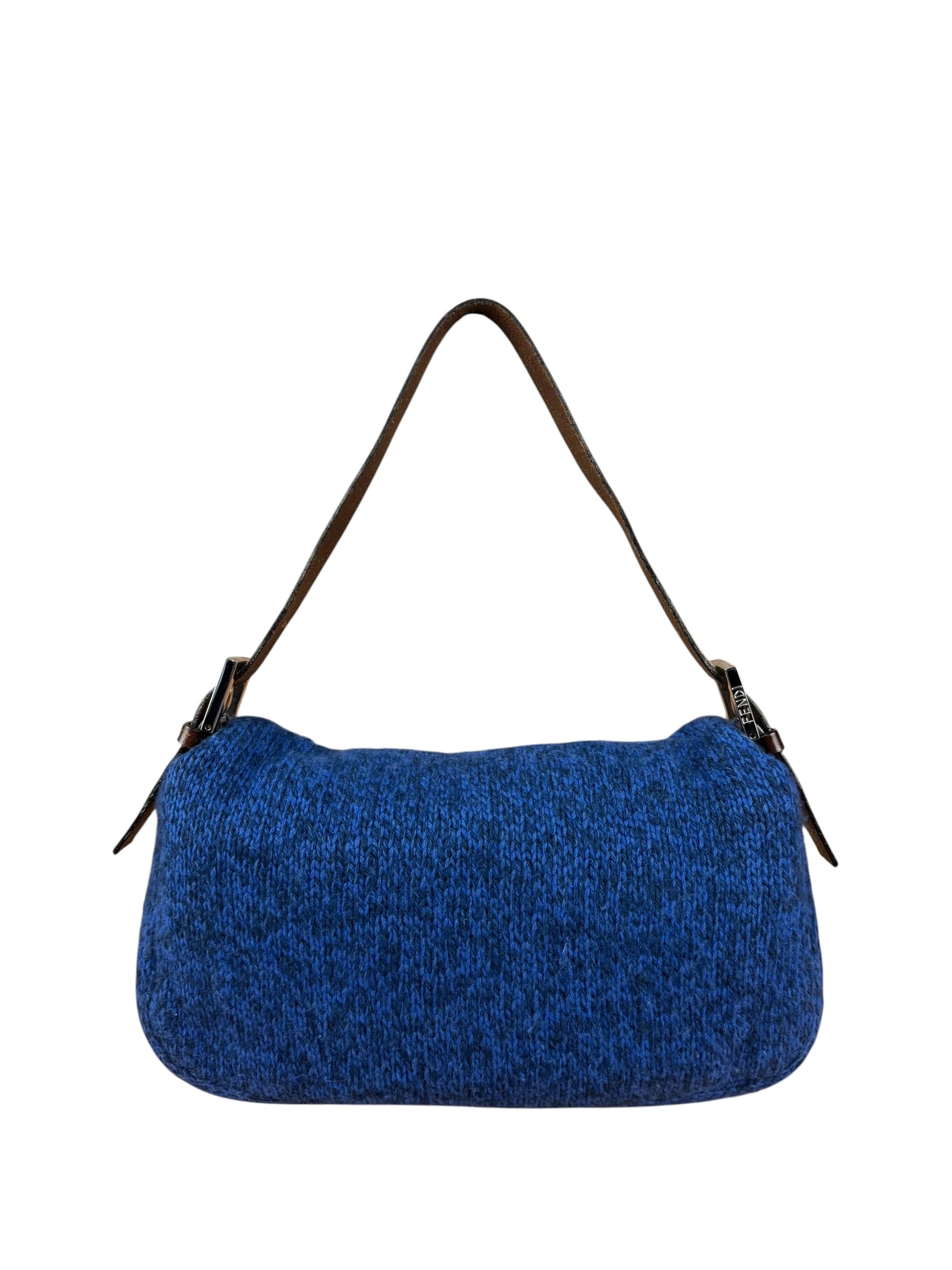 Fendi Vintage Blue Cashmere Baguette