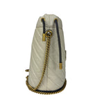 Gucci GG Ivory Leather Marmont Chain Bucket Bag