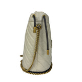 Gucci GG Ivory Leather Marmont Chain Bucket Bag