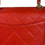 Chanel Red Quilted Coco Handle 2Way Handbag 2019