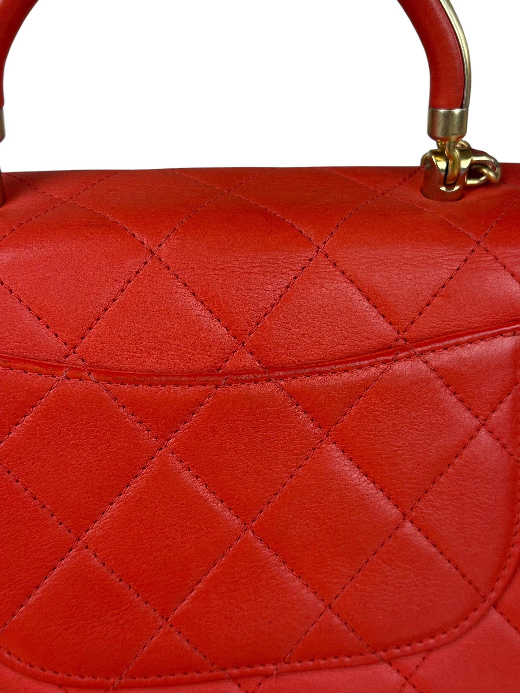 Chanel Red Quilted Coco Handle 2Way Handbag 2019