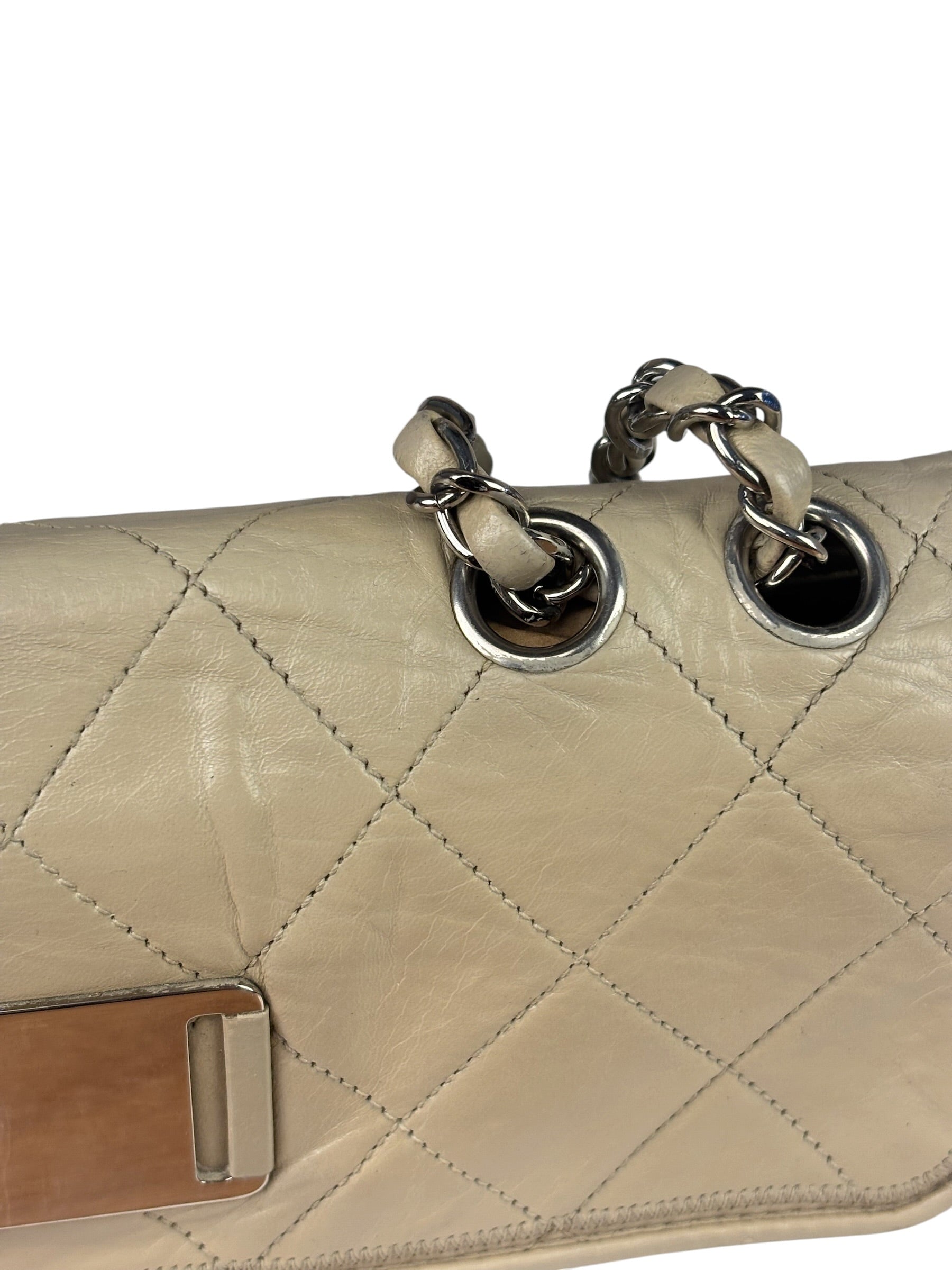 Chanel Light Grey Quilted Mademoiselle Chain Flap Bag 2008