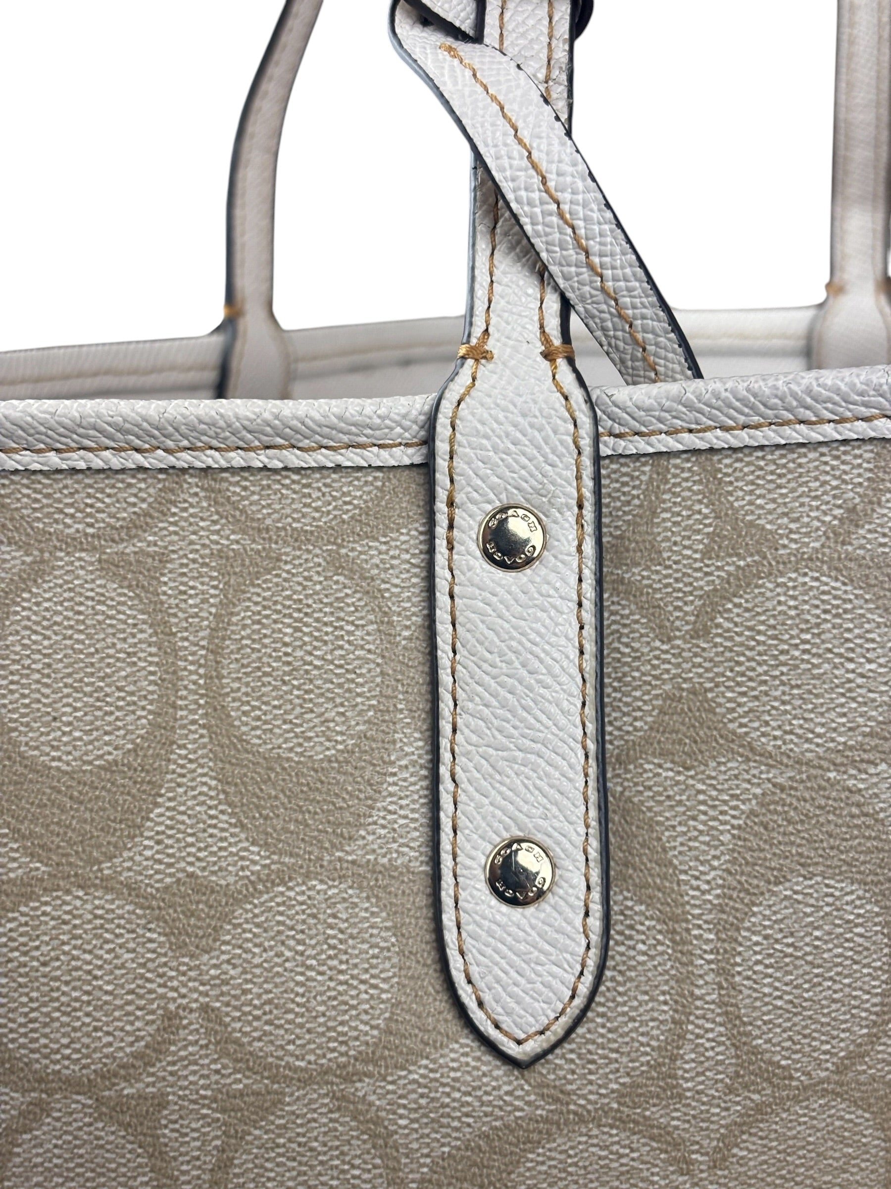 Coach Leather Signature Canvas Reversible City Tote Bag