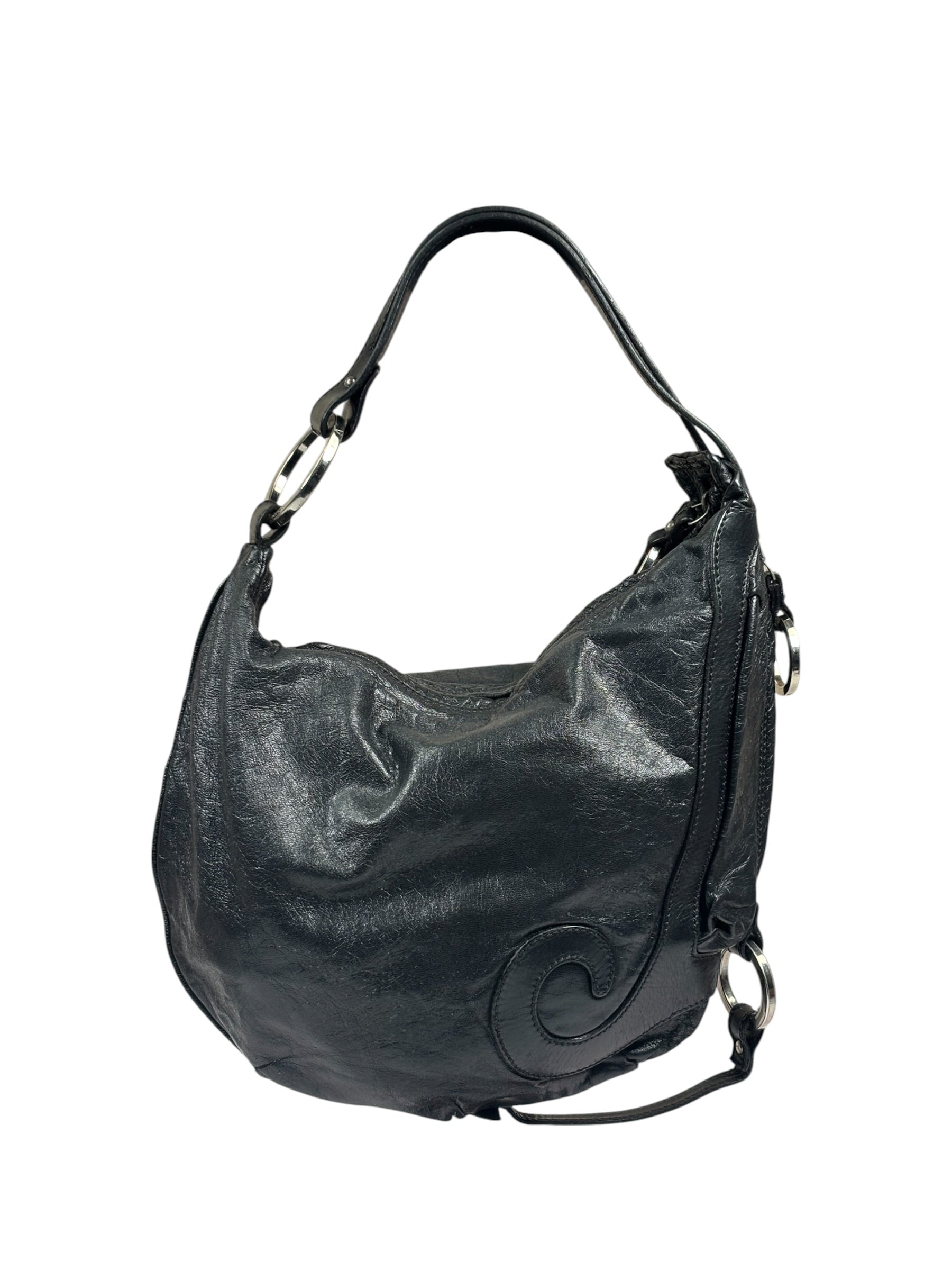 Fendi Black Leather Hobo Bag