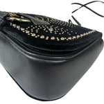 Miu Miu Dahlia Studded Black Velour Two-way Bag