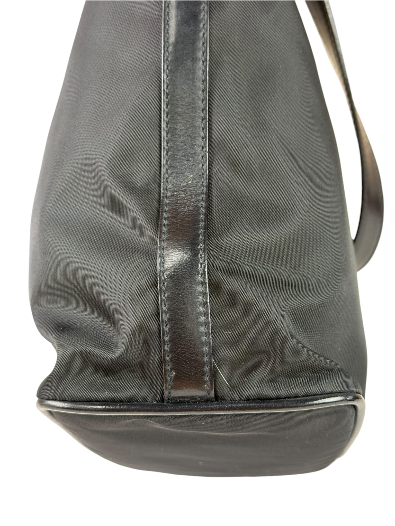 Prada Black Leather Trim/Tessuto Nylon  Shoulder Bag