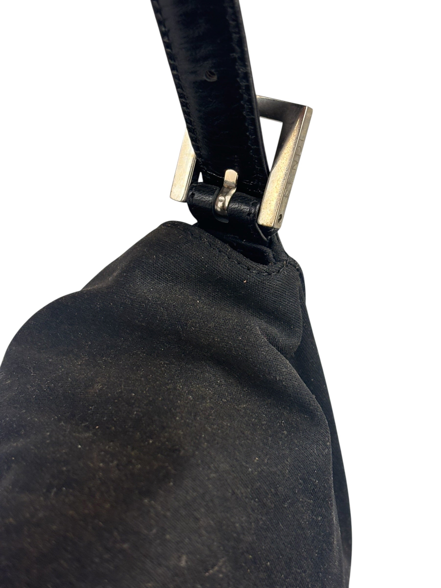 Fendi Black Nylon Mamma Baguette Handbag