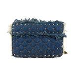 Valentino Garavani Denim Rockstud Spike Shoulder Bag