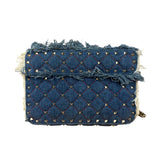 Valentino Garavani Denim Rockstud Spike Shoulder Bag