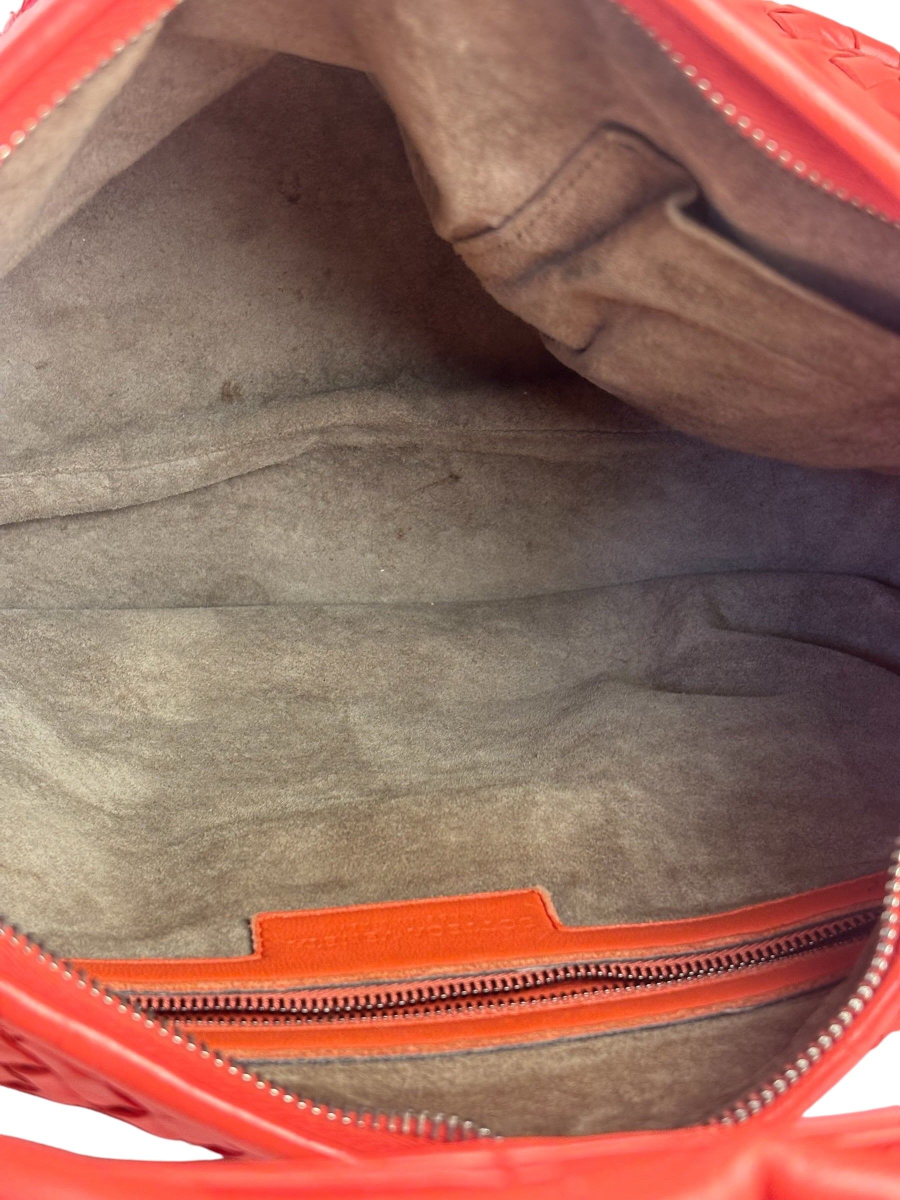 Bottega Veneta Orange Intrecciato Hobo Bag