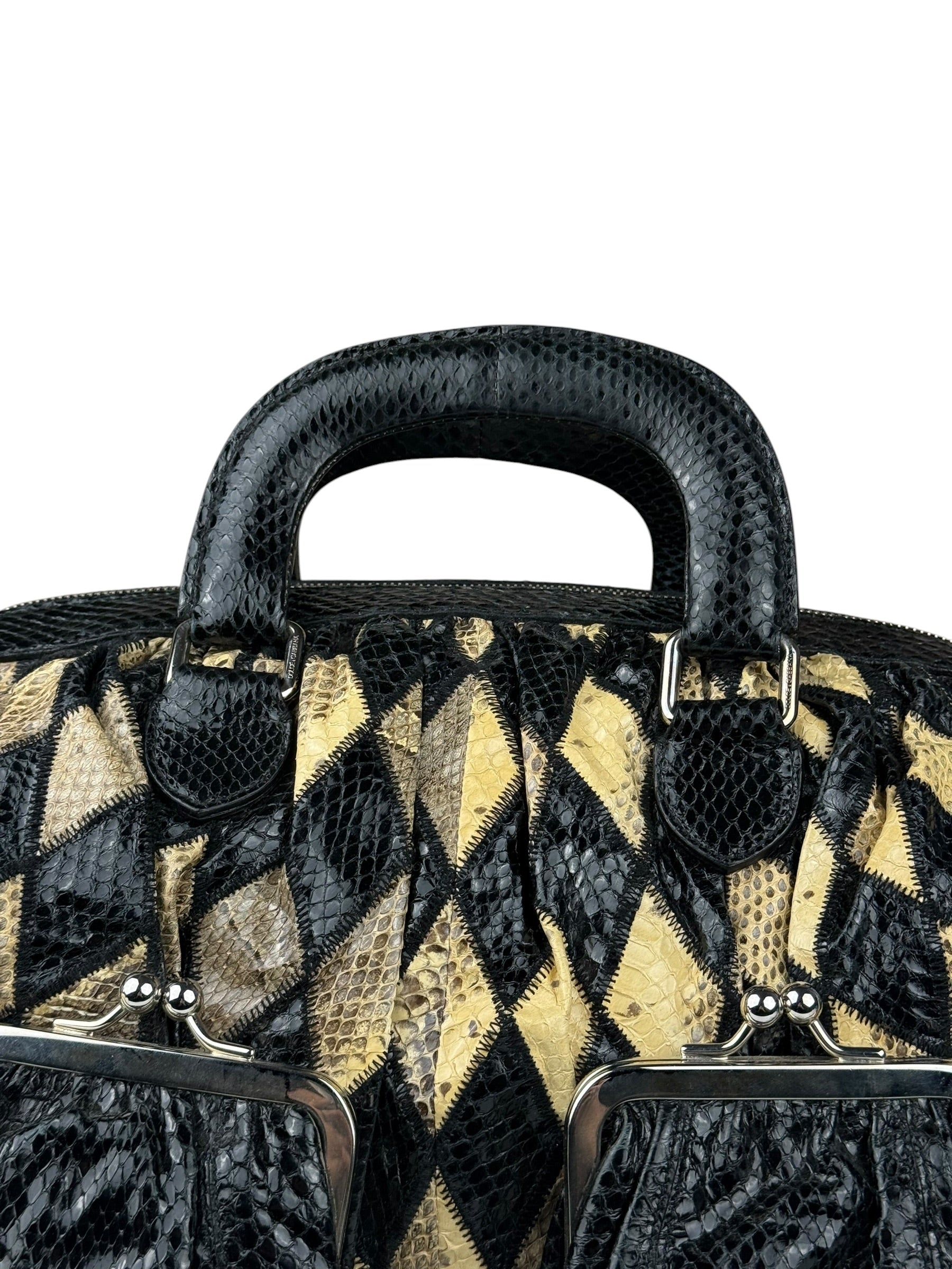Dolce & Gabbana Miss Curly Python Patchwork Handbag