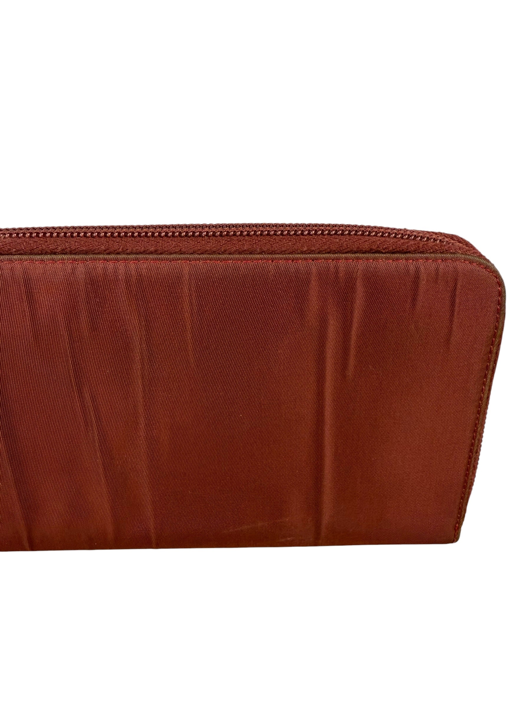Prada Vintage Red Nylon Zip-Around Sport Long Wallet