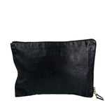 Balenciaga Black Lambskin Motocross Giant 12 Zip Around Flap Clutch