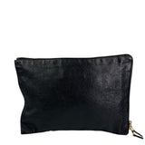 Balenciaga Black Lambskin Motocross Giant 12 Zip Around Flap Clutch