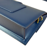 Jacquemus Navy Blue Leather Le Bambino Shoulder Bag