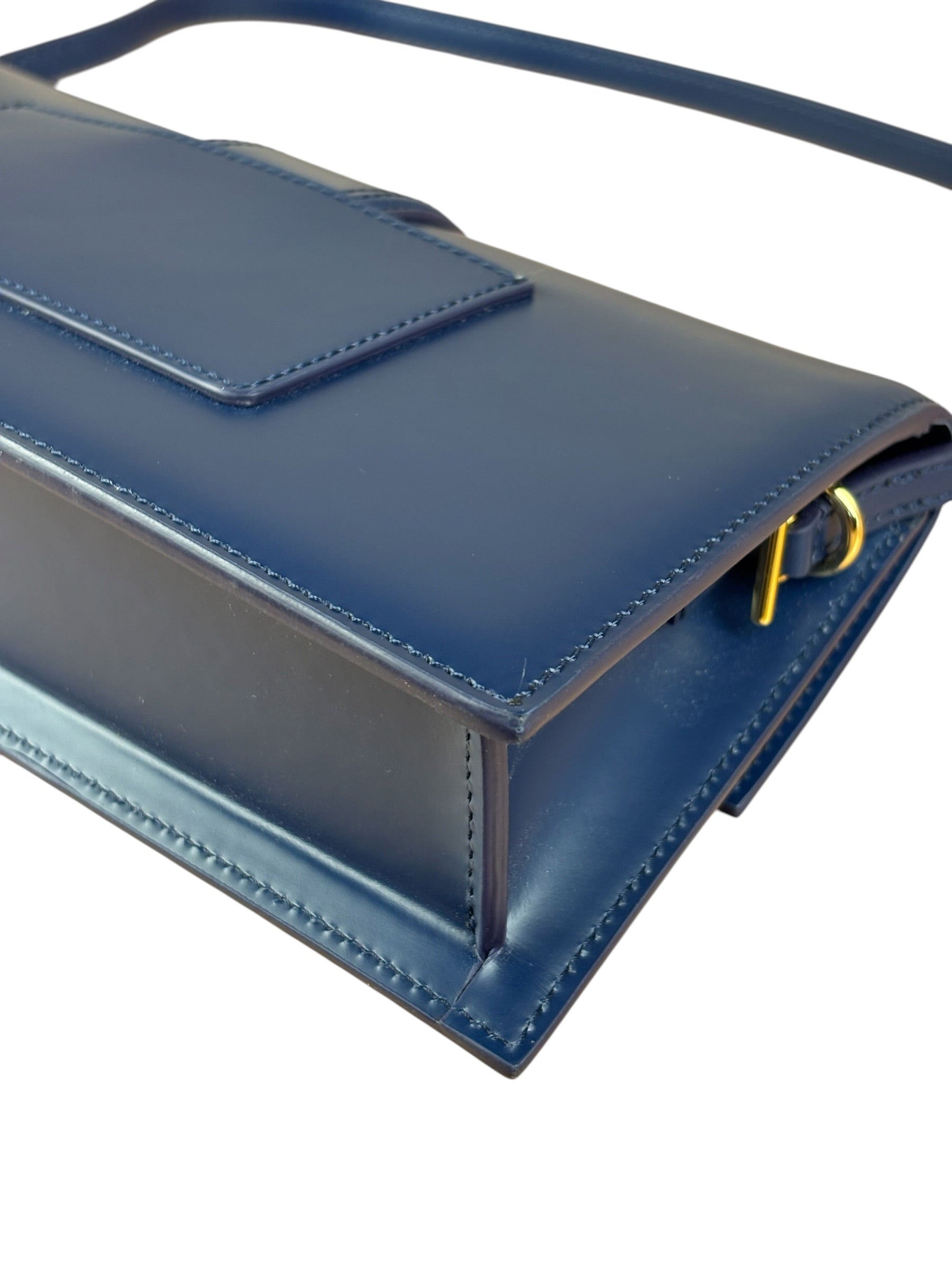Jacquemus Navy Blue Leather Le Bambino Shoulder Bag