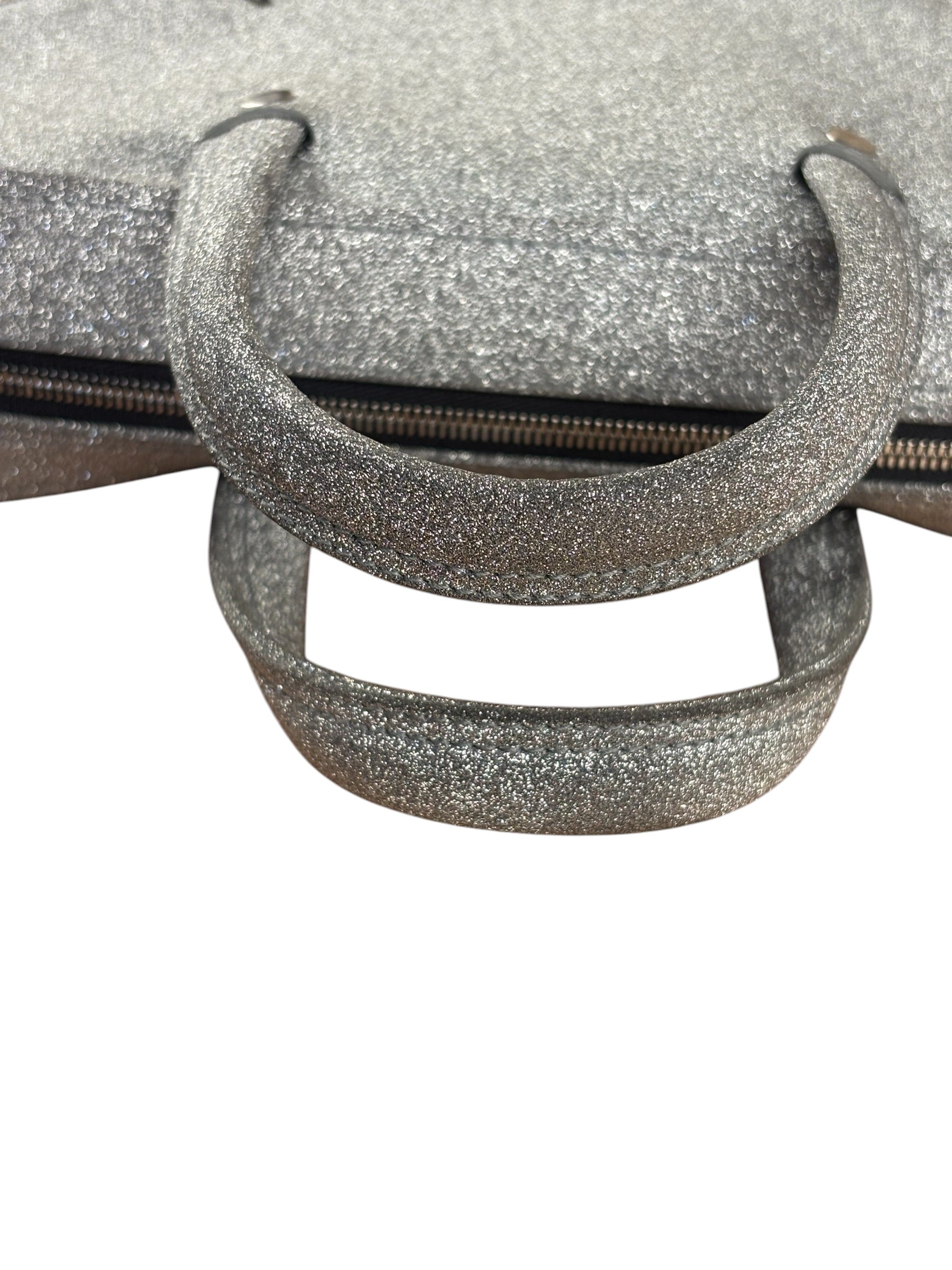 Balenciaga Silver GlitterLeather Triangle Two-Way Bag