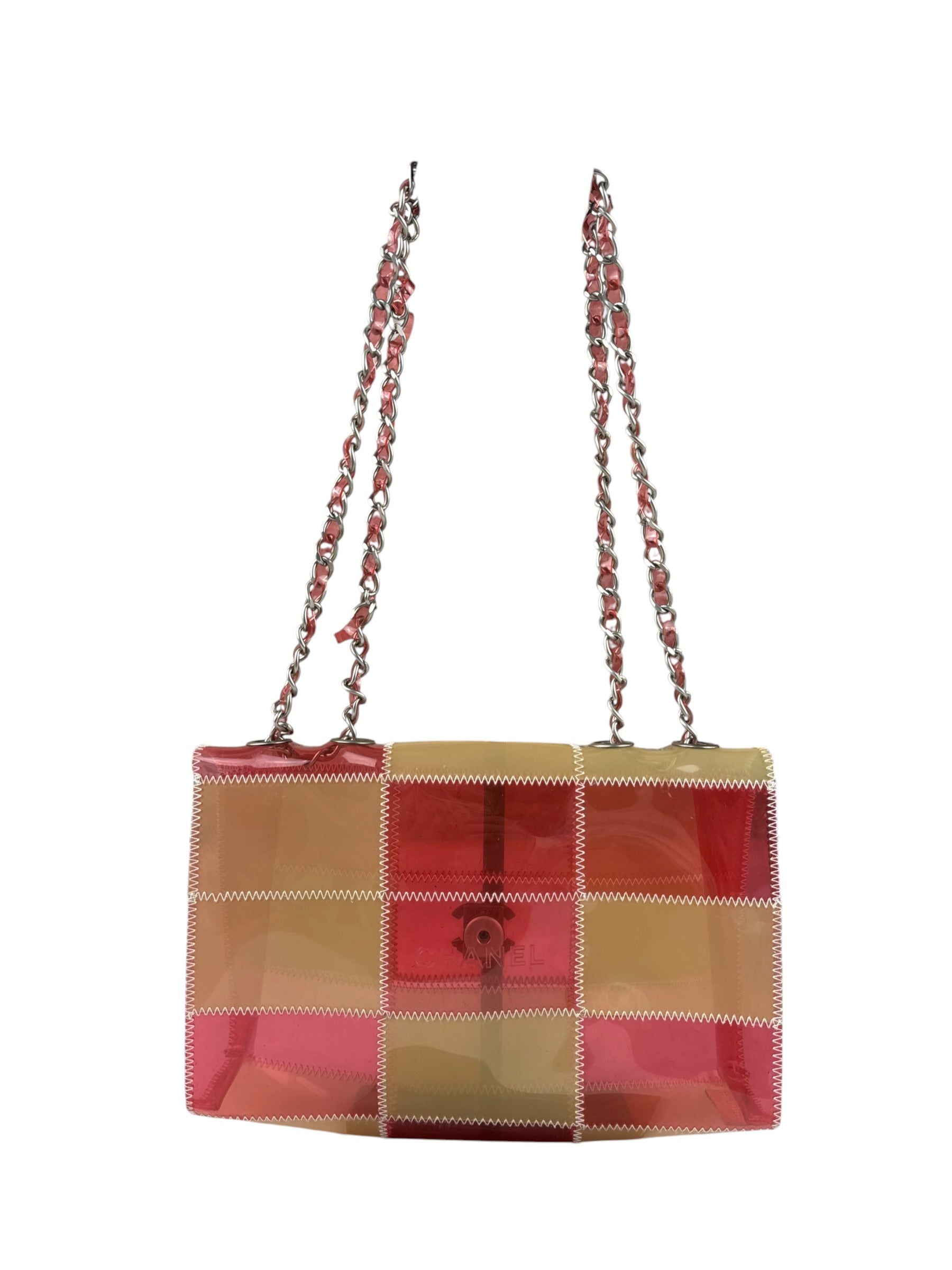 Chanel Pink/Beige PVC Patchwork Flap Bag 1997
