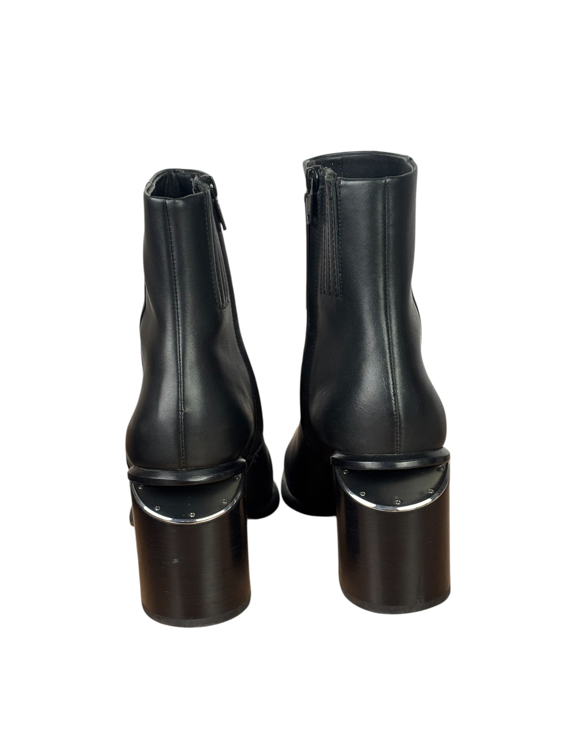 Alexander Wang Black Leather Gabi Cutout Heel Ankle Boots