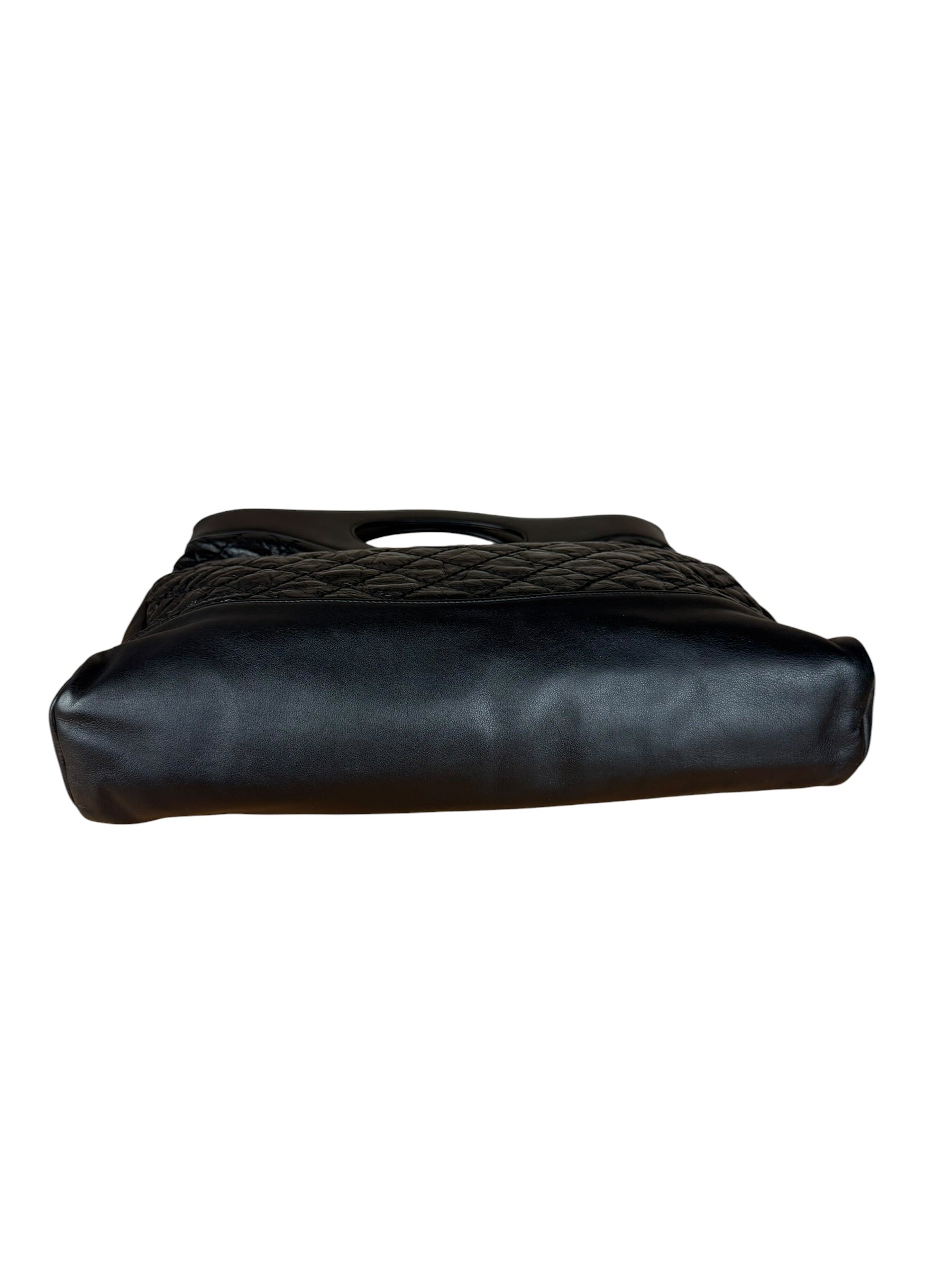 Chanel 31 Black Leather Quilted Shopping Clutch Shoulder Bag 2018