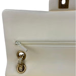 Chanel White Denim/Leather Trim Greek Collection Flower Double Flap Bag 2018