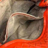 Bottega Veneta Sunset Orange Intrecciato Leather Hobo Tote