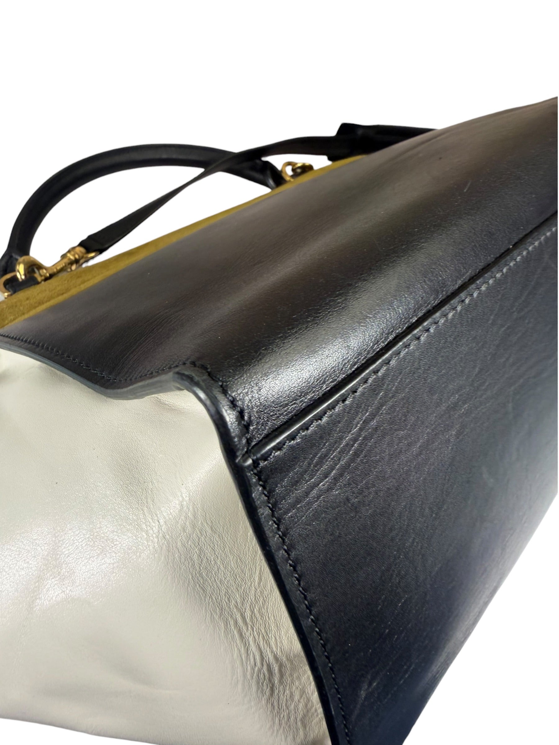 Celine Colorblock Leather/Suede Trapeze Two-Way Bag