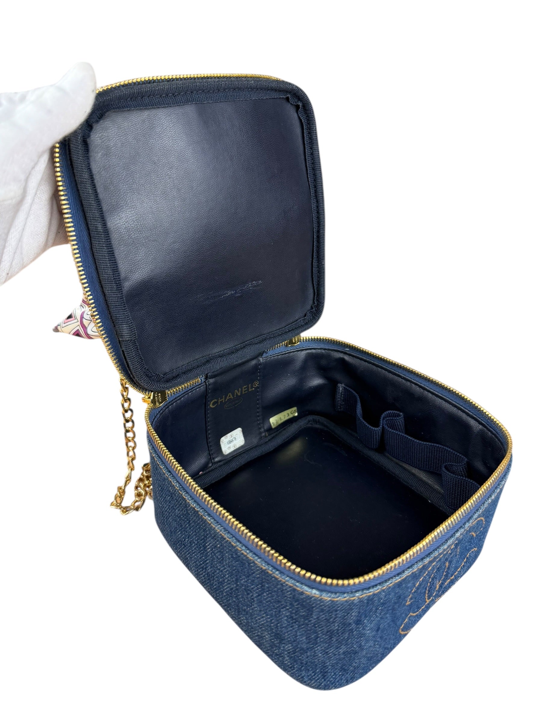 Chanel Denim Vanity Case Handbag 1997