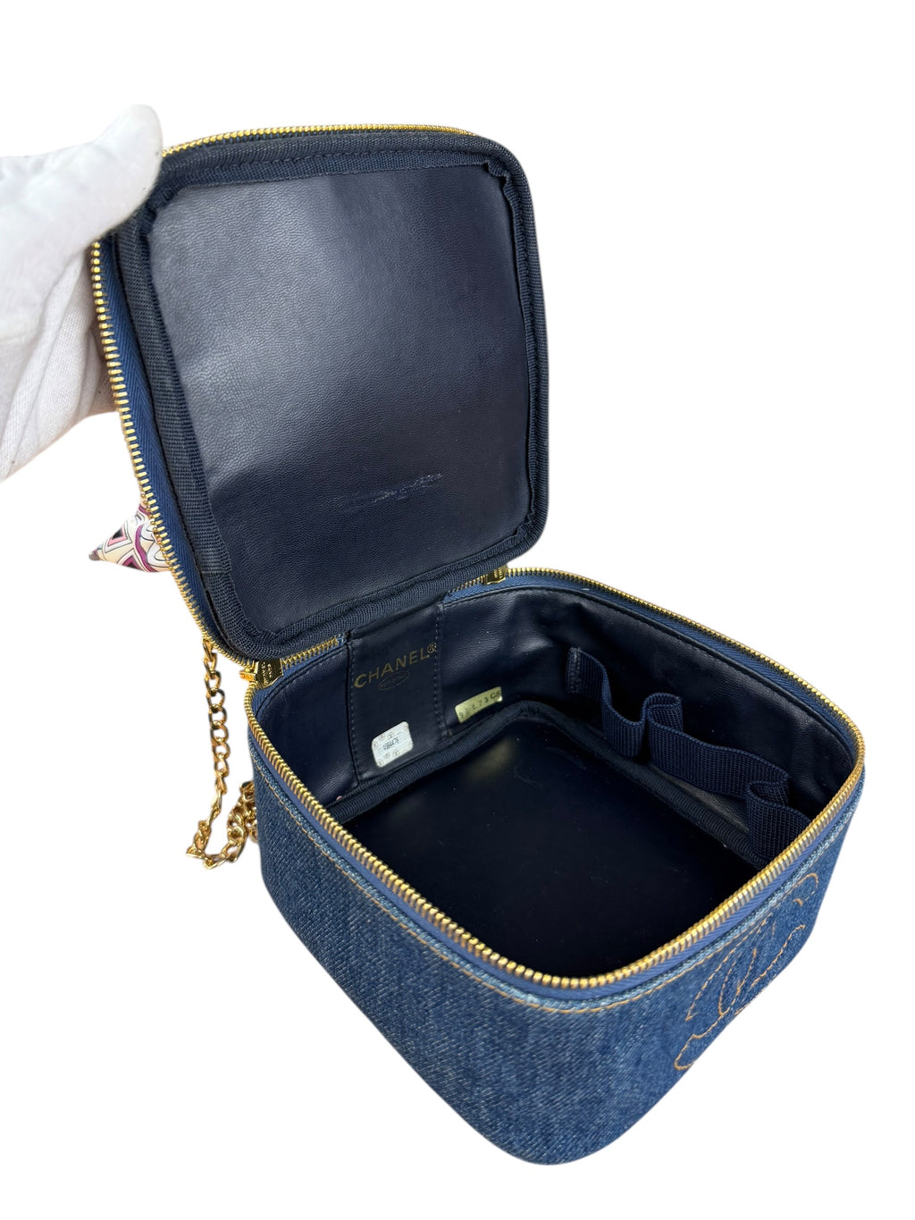 Chanel Denim Vanity Case Handbag 1997