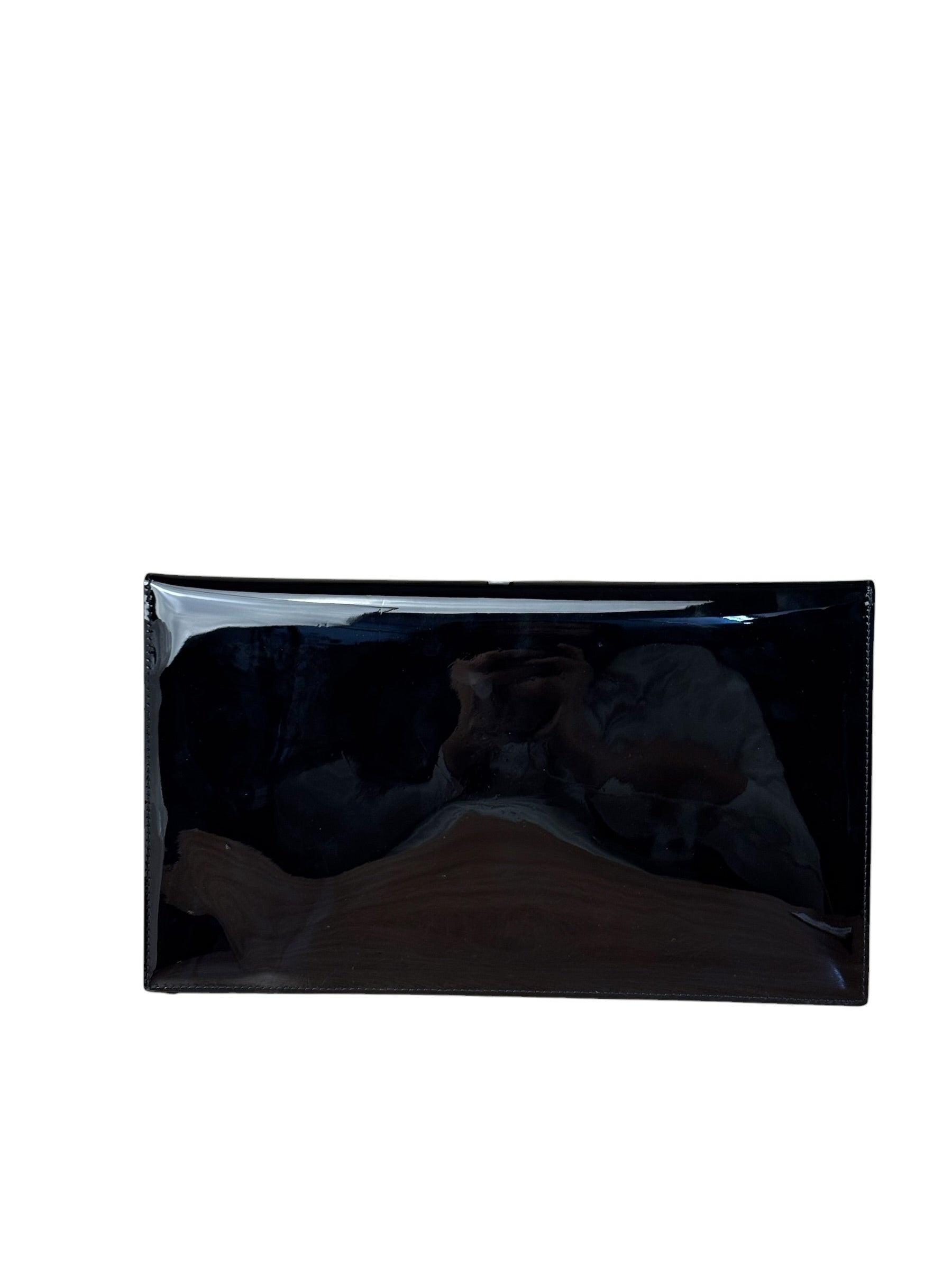 Yves Saint Laurent Black Patent Leather Uptown Pouch