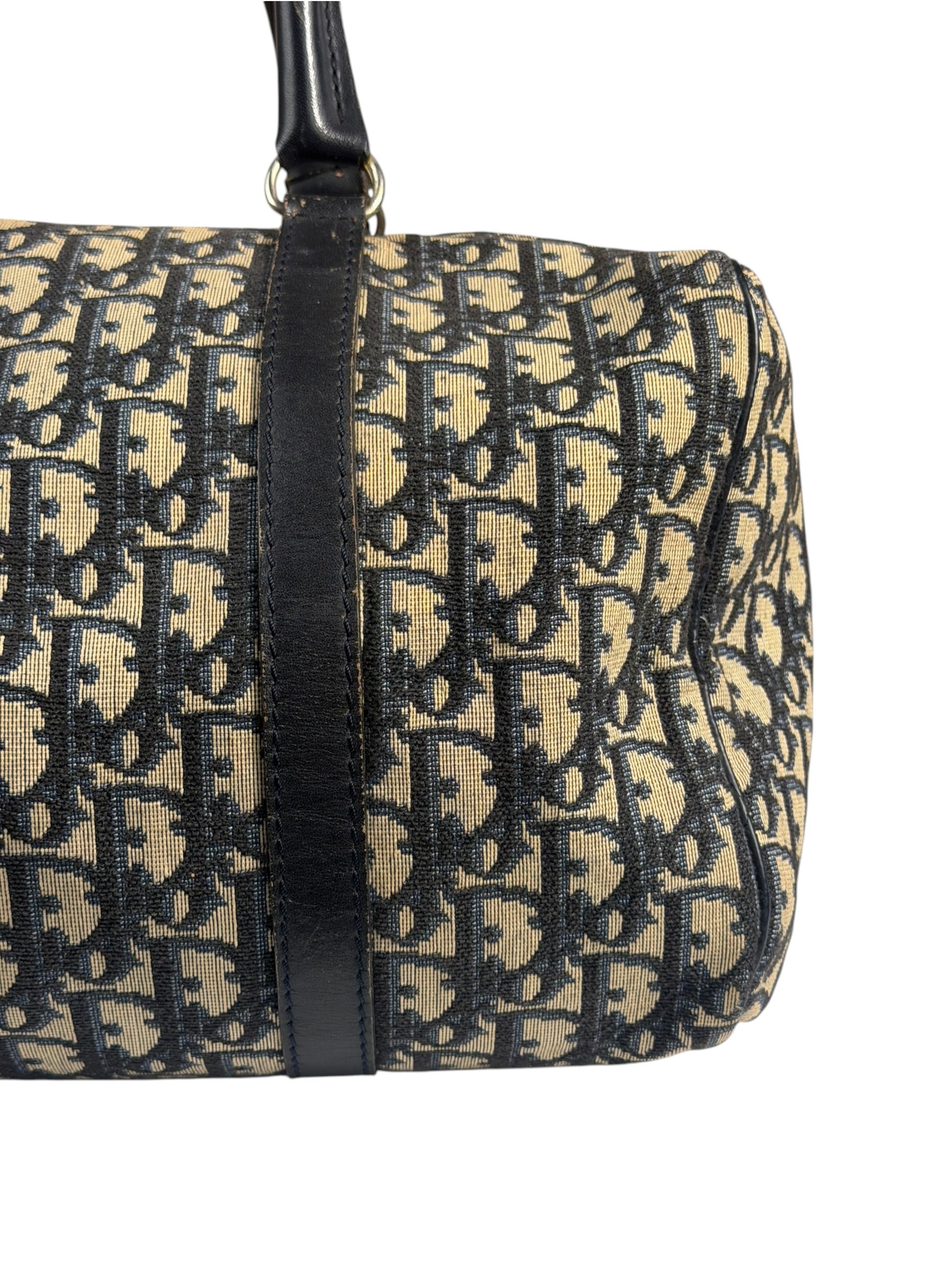 Christian Dior Vintage Navy Blue Trotter Boston Bag