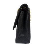 Chanel Black Leather Jumboo Double Flap Shoulder Bag