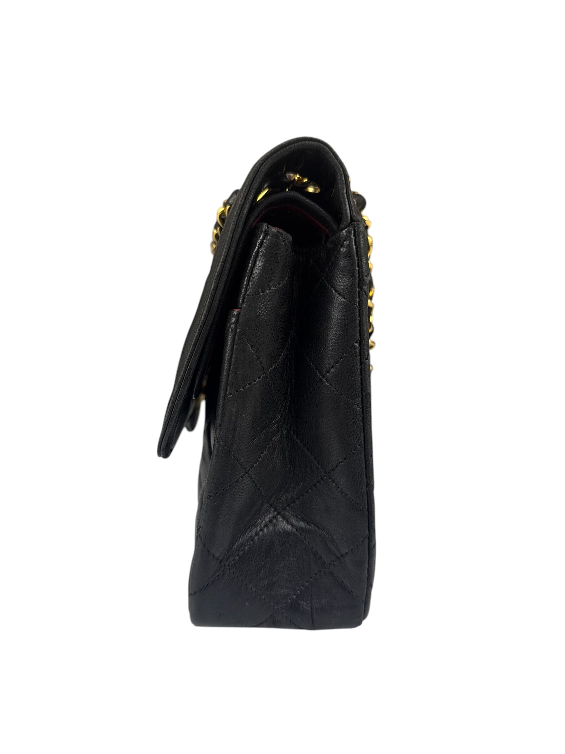 Chanel Black Leather Jumboo Double Flap Shoulder Bag