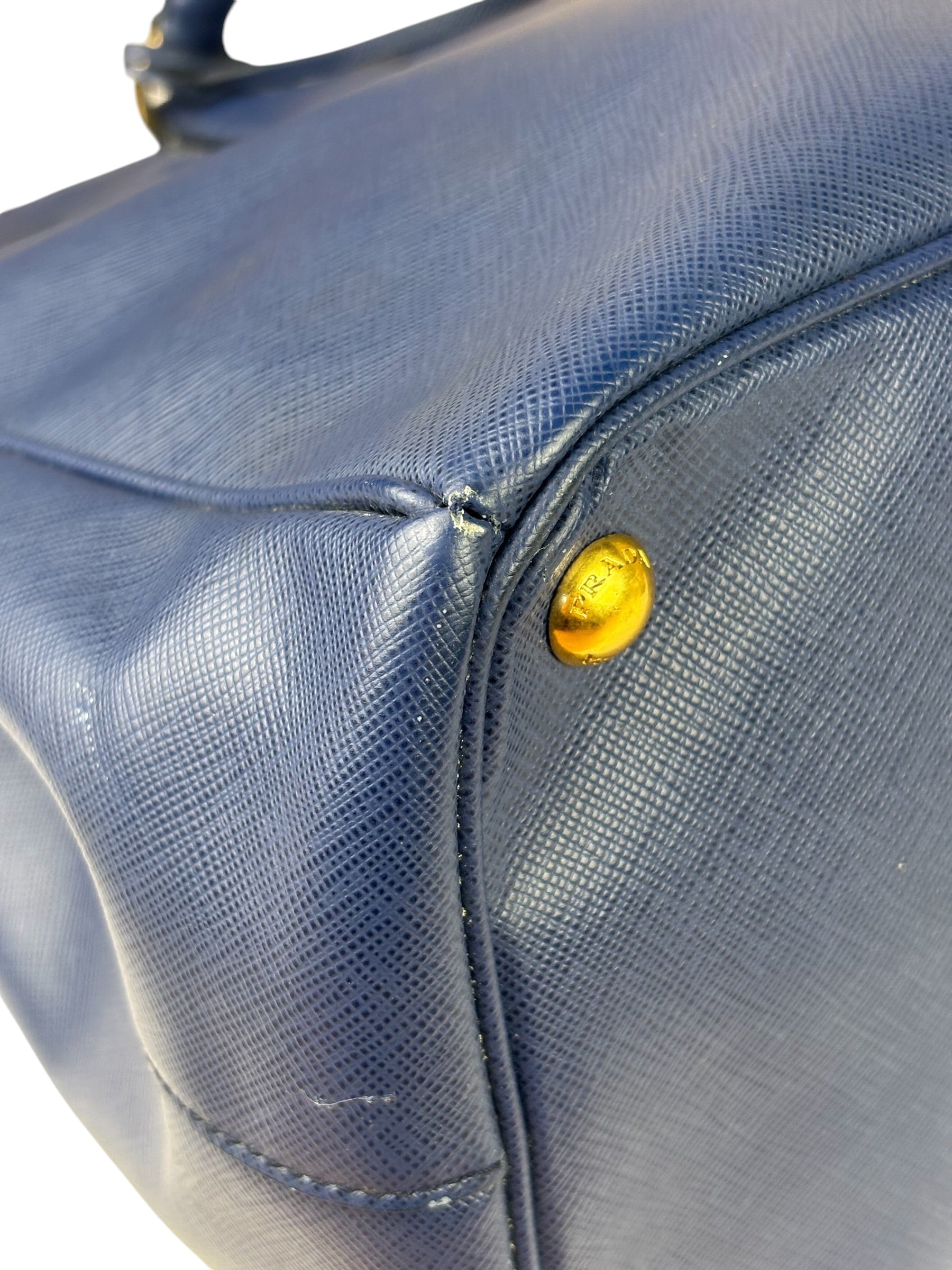 Prada Navy Saffiano Leather Galleria Tote