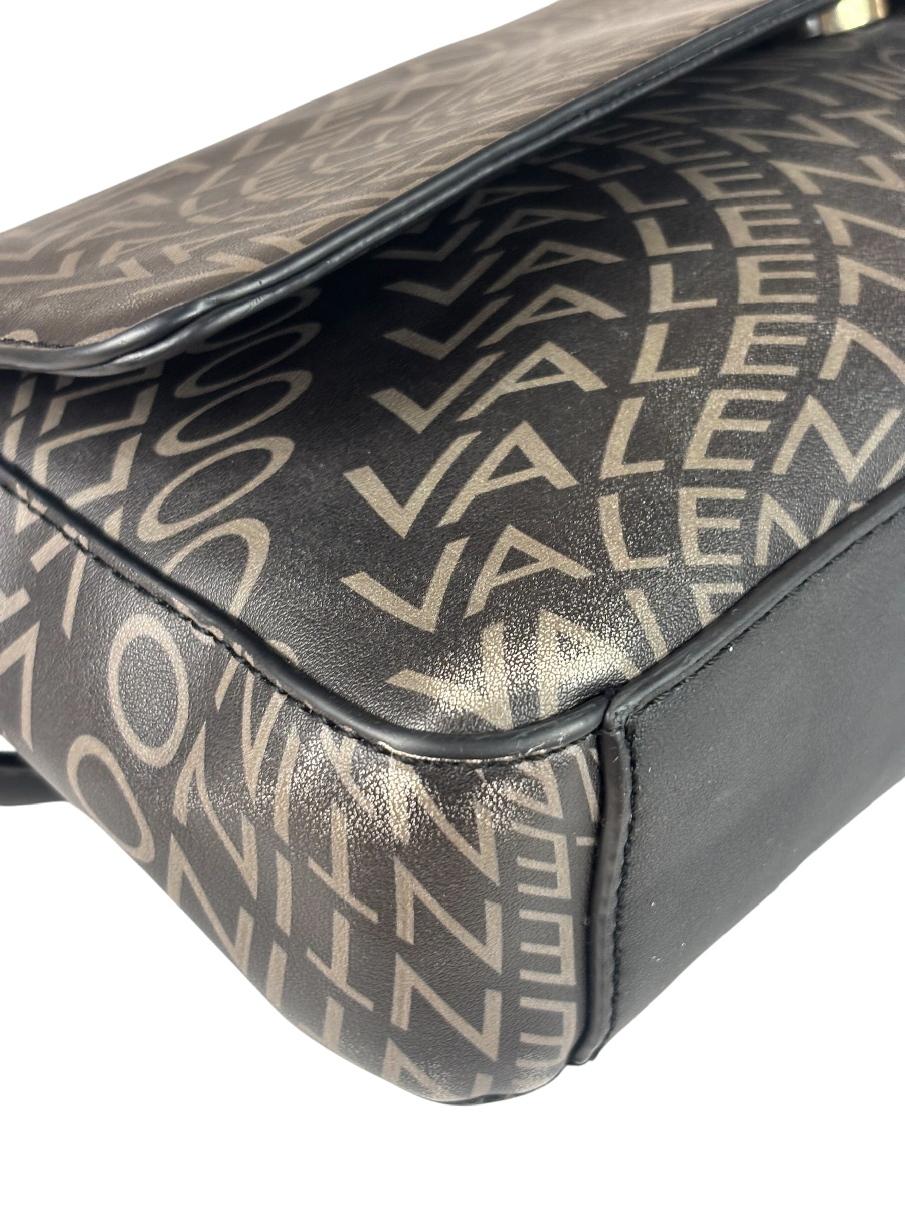 Valentino Black Leather Mario Spa Flap Bag
