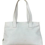 Burberry White Pebbled Leather Shoulder Bag